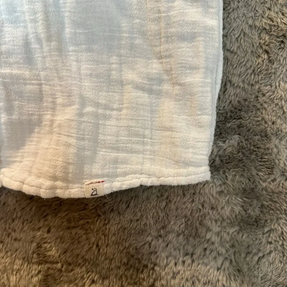 Me & Henry Short Sleeve Button Down Shirt Boys 8 9 White Muslin Cotton